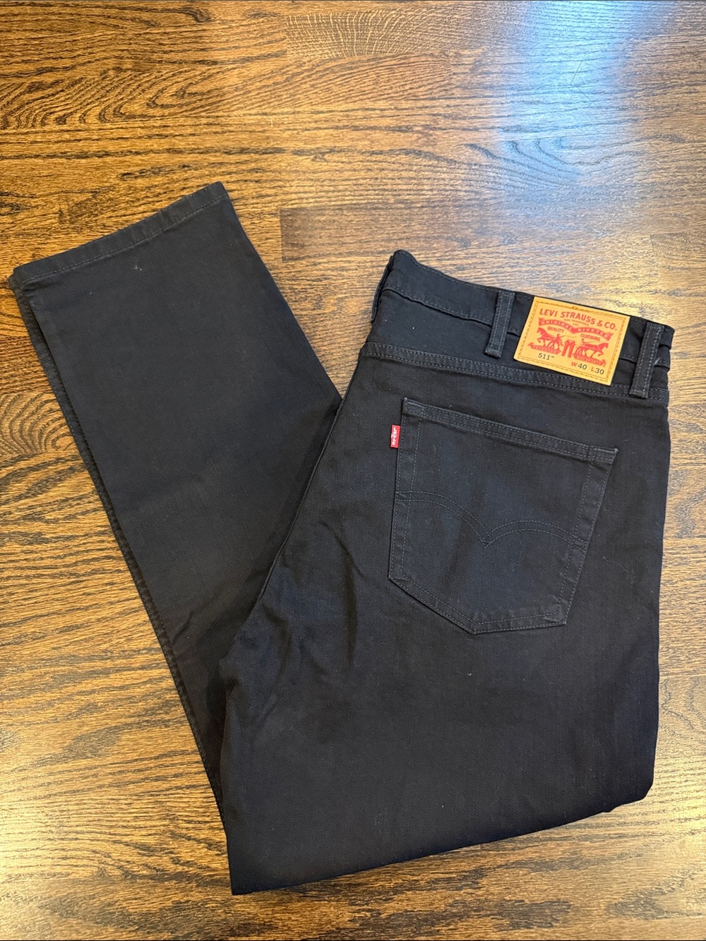 Levi's Men's Black Slim Straight Jeans 511 40x30